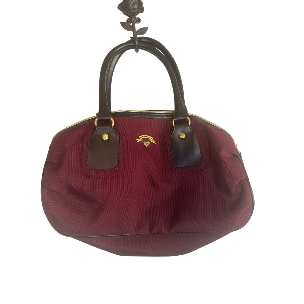 Y2K Victoria Secret Barrel Satchel Bowling Bag Vintage McBling Red Double Handle